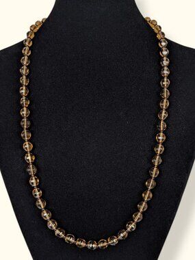 Vintage Amber-Tone Faceted Glass Necklace